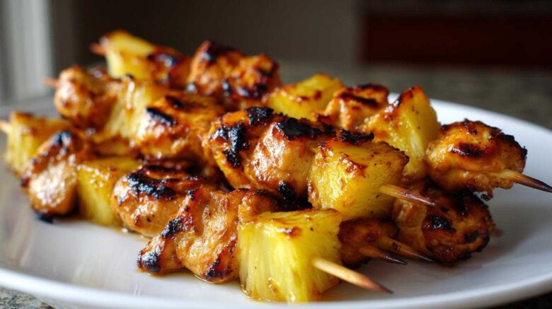 BBQ Pineapple Chicken Kabobs