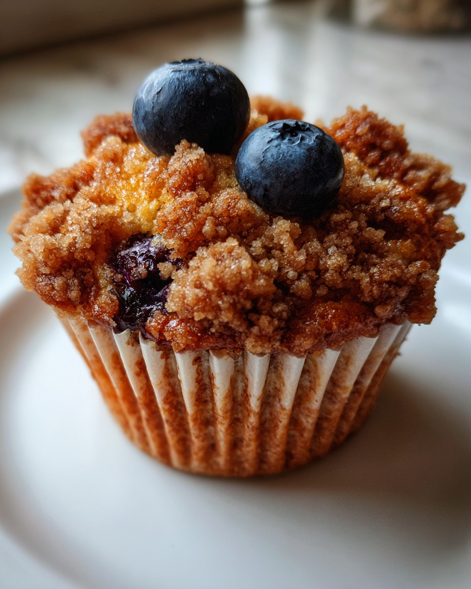 Blueberry streusel muffins - detail 1