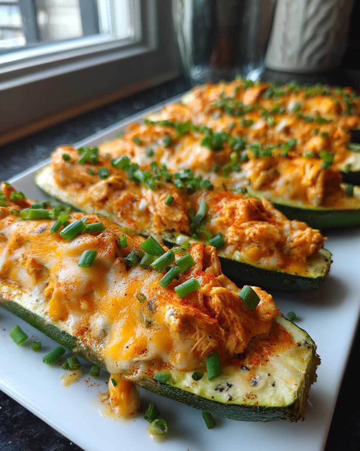 Buffalo Chicken Zucchini Boats - detail 2