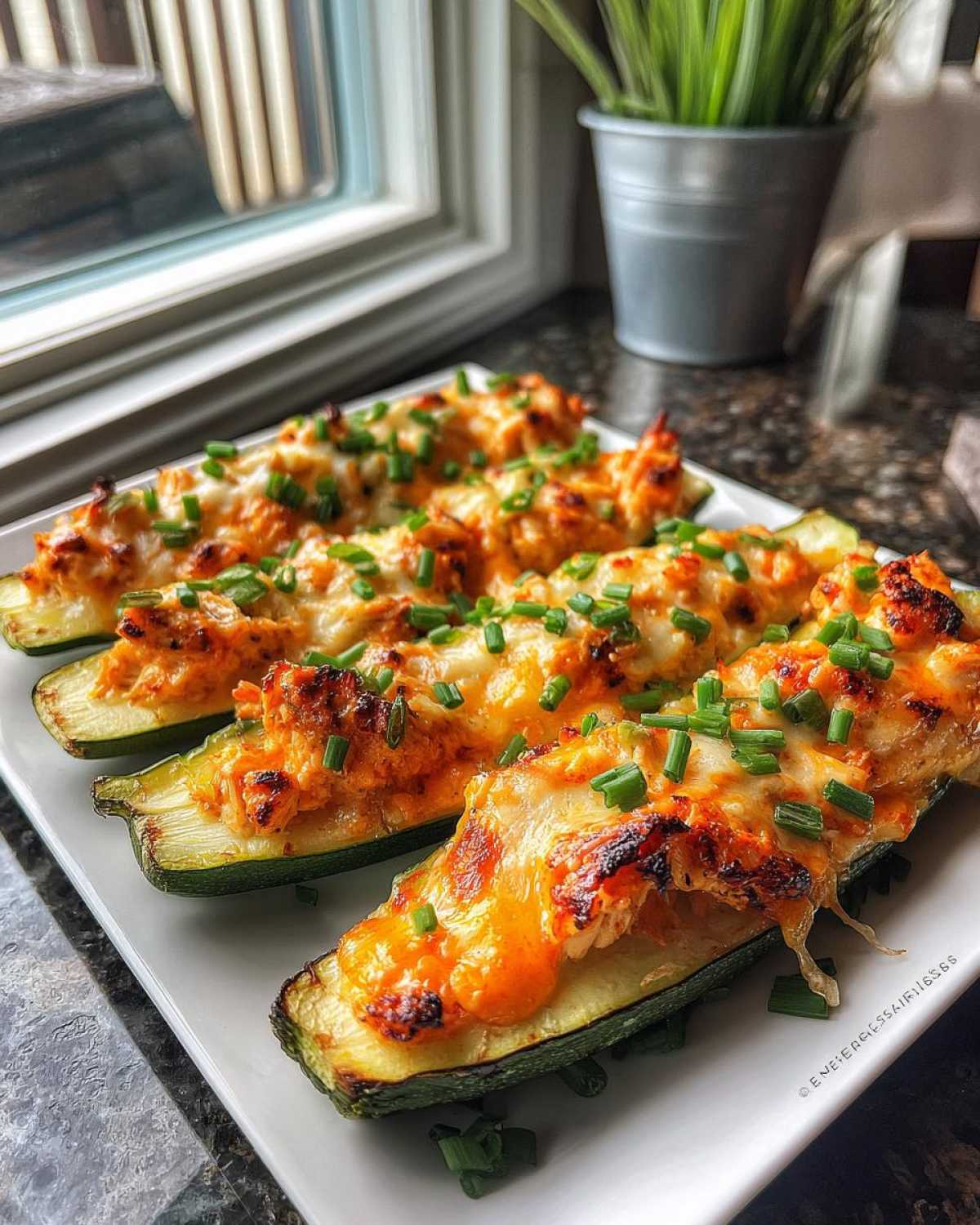 Buffalo Chicken Zucchini Boats - detail 3