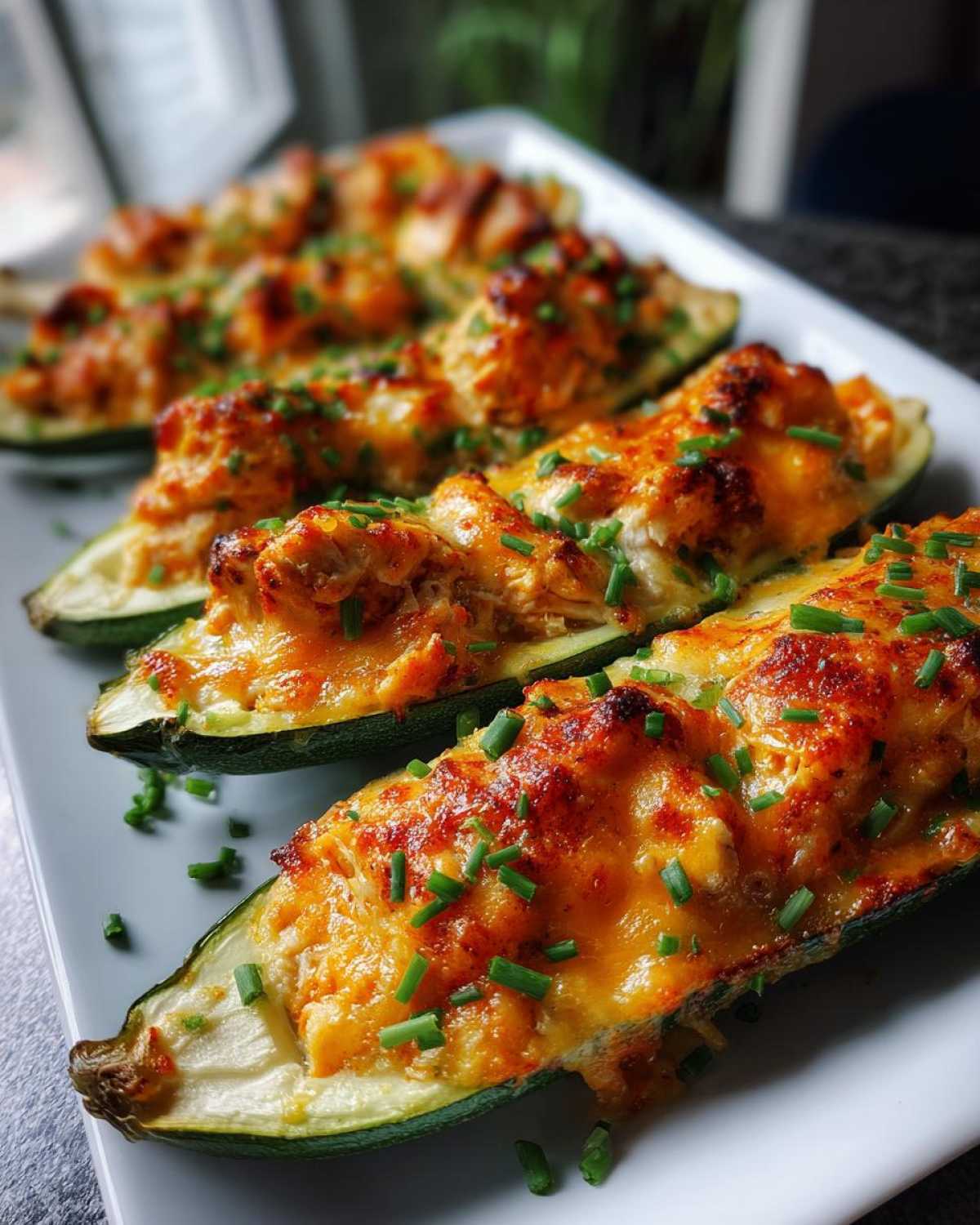 Buffalo Chicken Zucchini Boats - detail 4