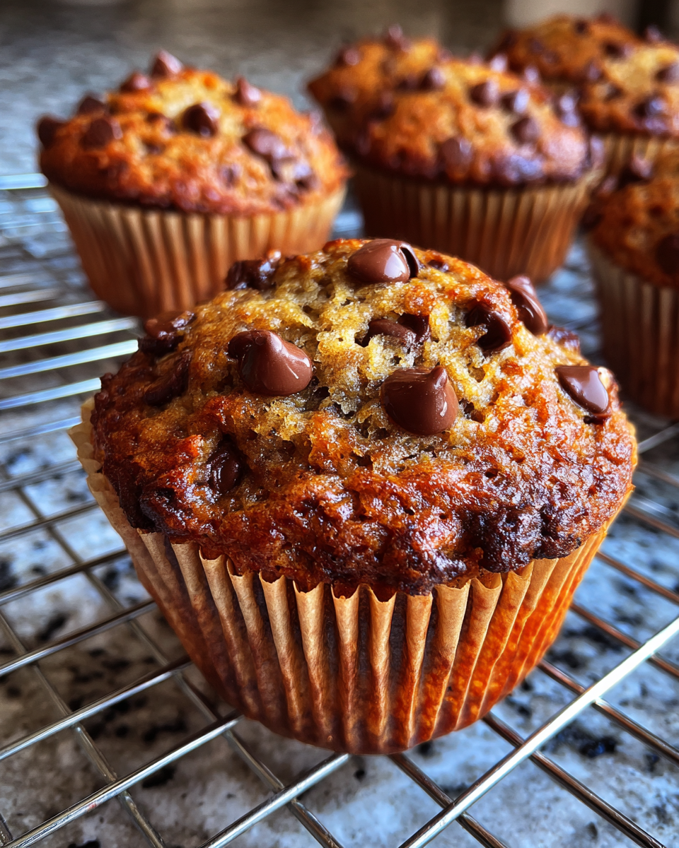 Chocolate chip banana muffins - detail 1