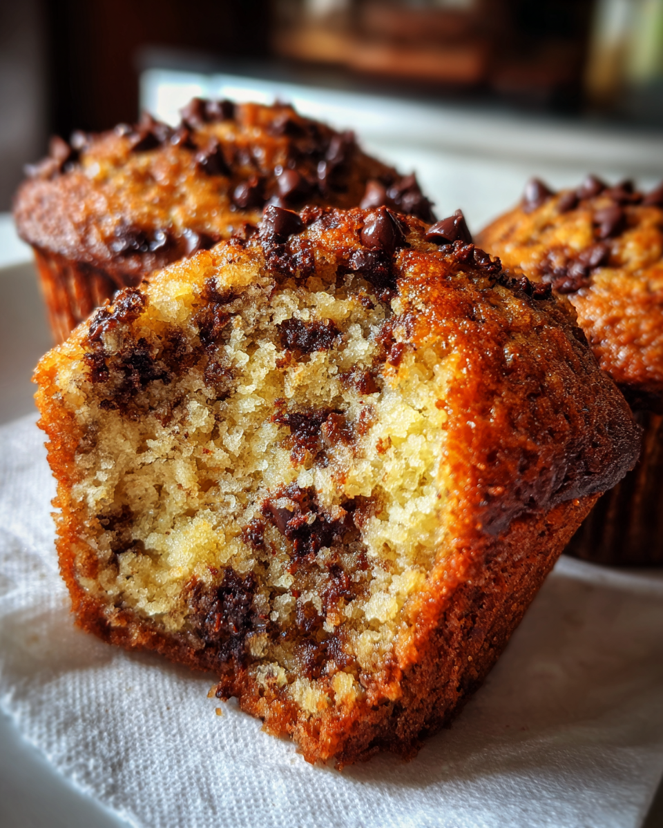Chocolate chip banana muffins - detail 2