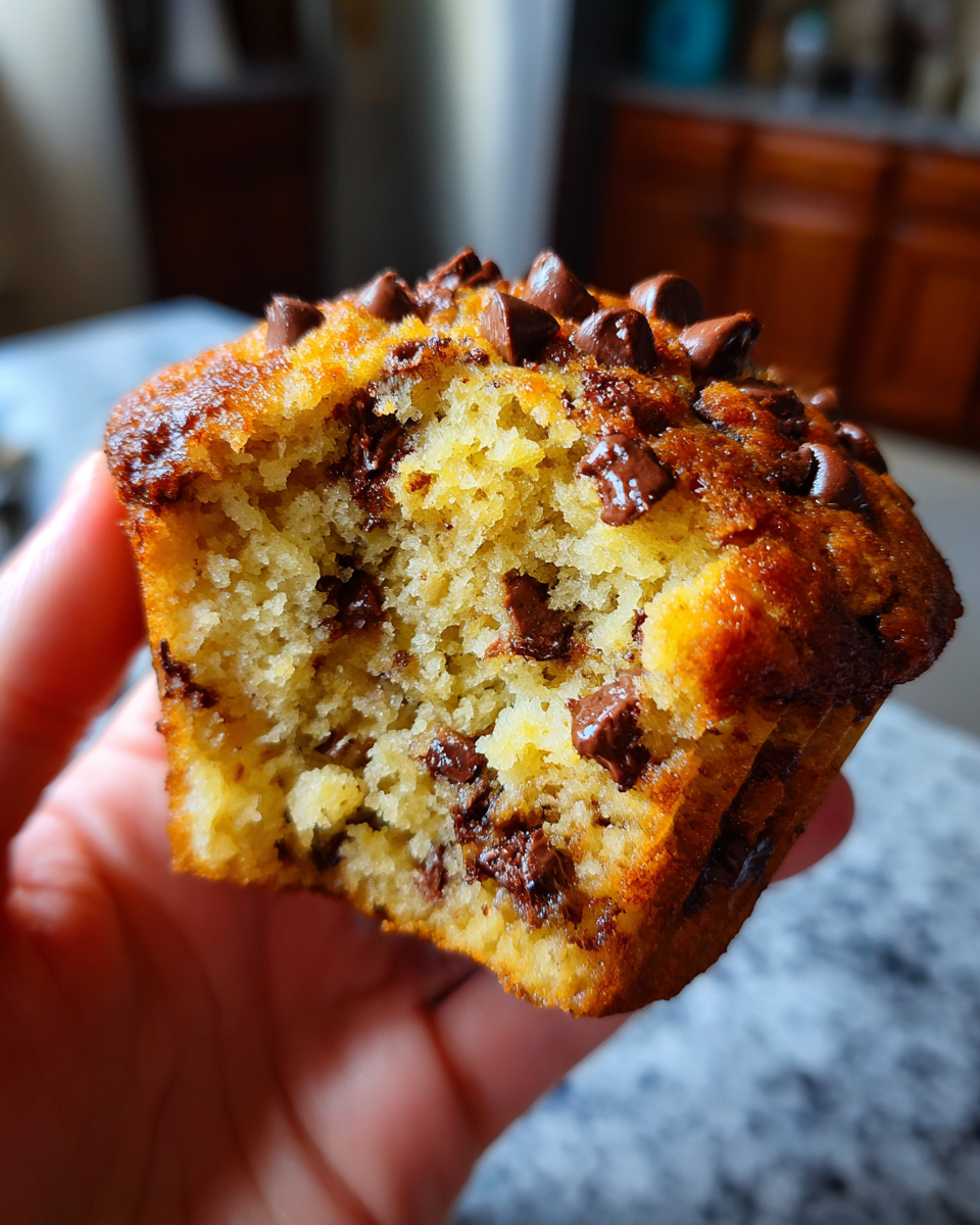 Chocolate chip banana muffins - detail 3
