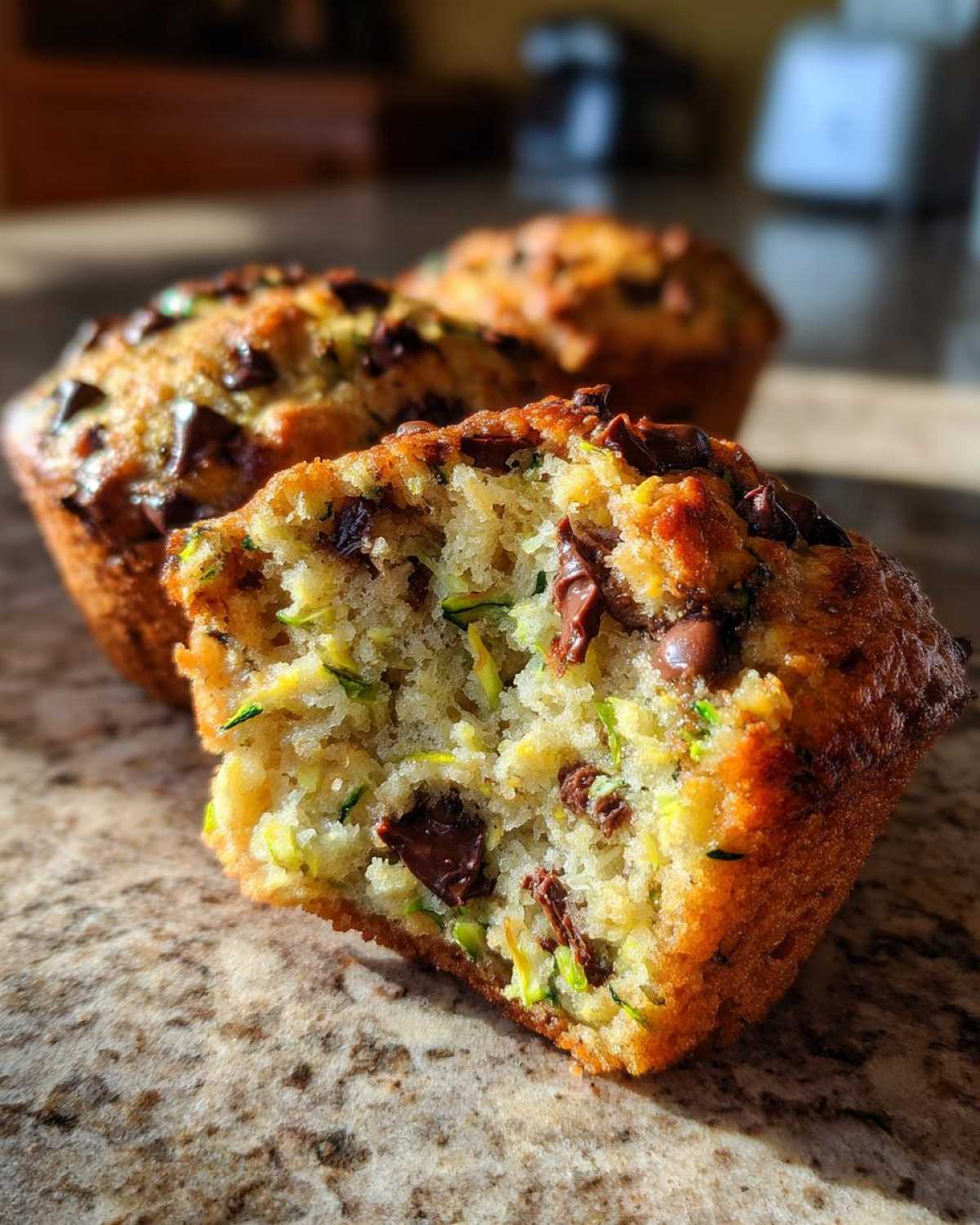 Chocolate chip zucchini muffins - detail 1