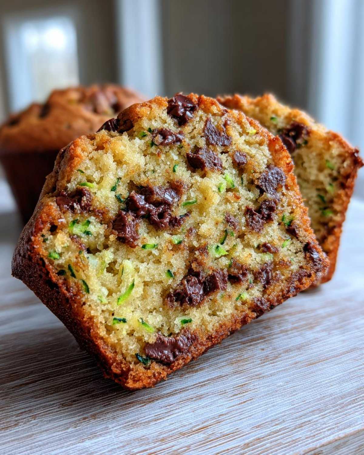 Chocolate chip zucchini muffins - detail 2