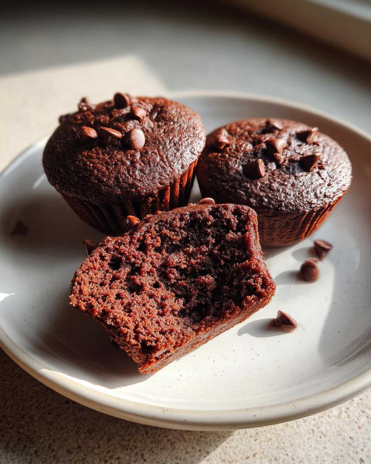 Chocolate protein muffins - detail 2