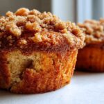 Cinnamon Streusel Peach Muffins
