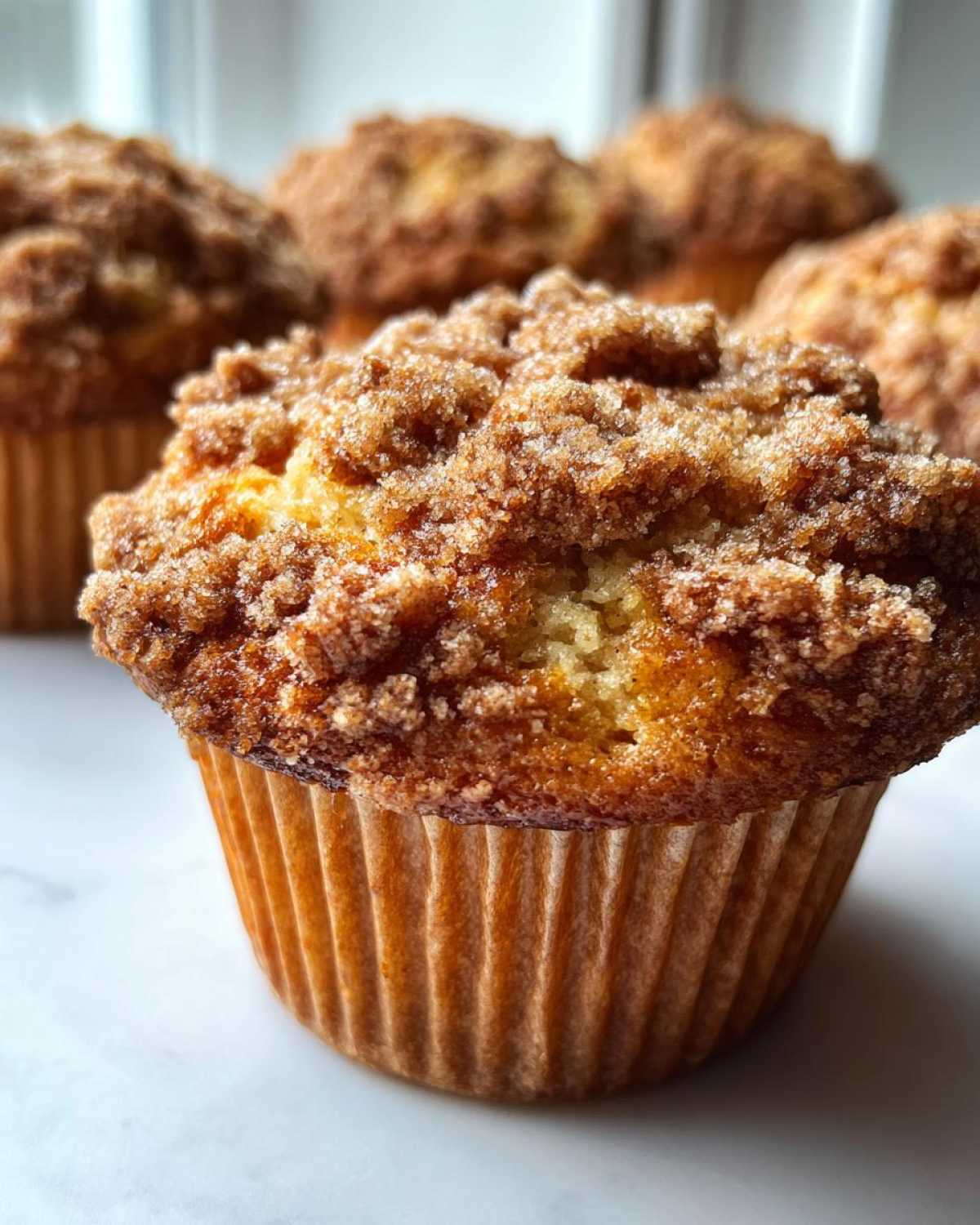 Cinnamon Streusel Peach Muffins - detail 2