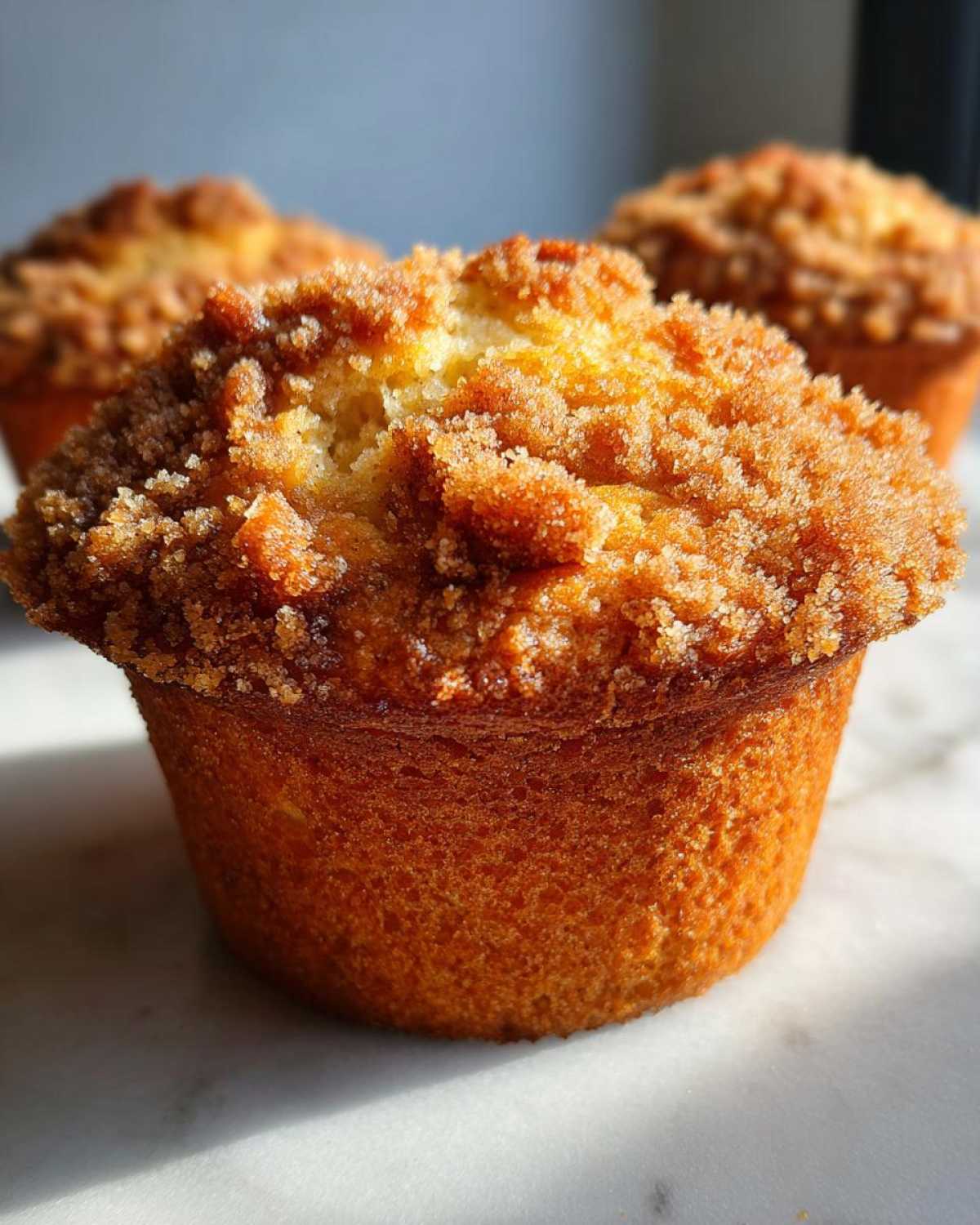 Cinnamon Streusel Peach Muffins - detail 3