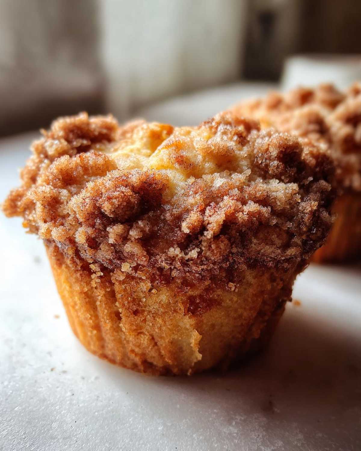 Cinnamon Streusel Peach Muffins - detail 4