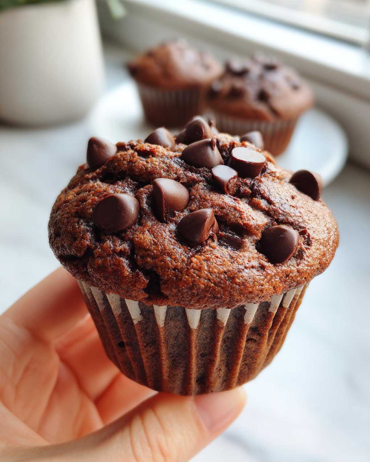 Double chocolate chip muffins - detail 4