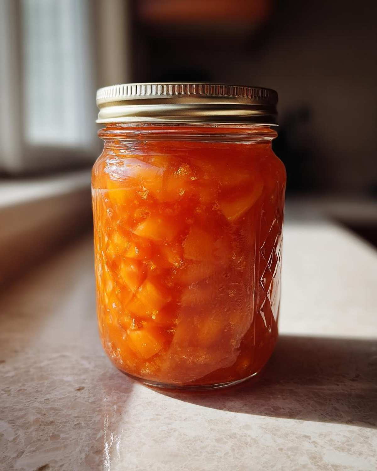 Easy Peach Freezer Jam - detail 1