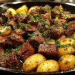 Garlic Butter Steak Bites & Potatoes