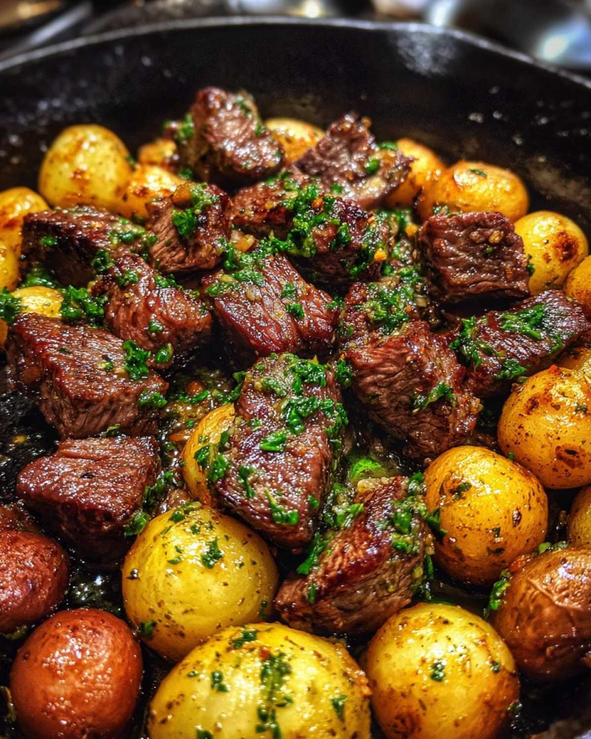 Garlic Butter Steak Bites & Potatoes - detail 3