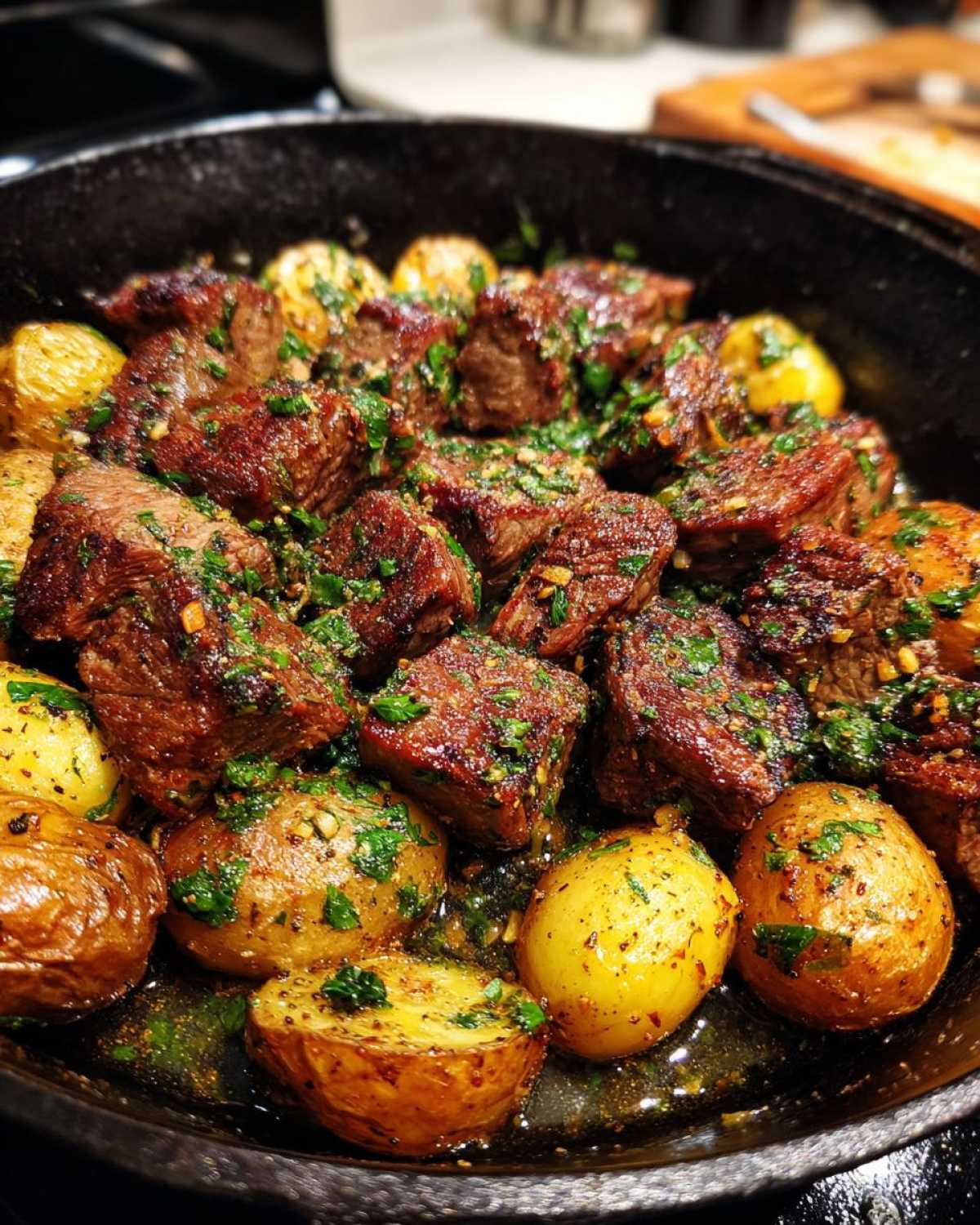 Garlic Butter Steak Bites & Potatoes - detail 4