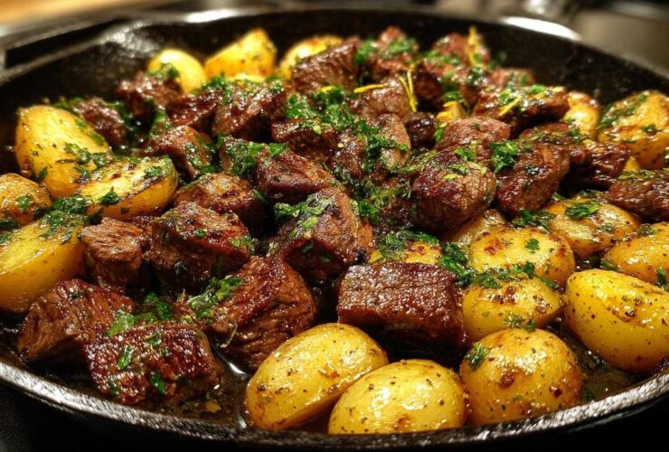 Garlic Butter Steak Bites & Potatoes