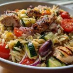 Greek Orzo Salad with Lemon Chicken