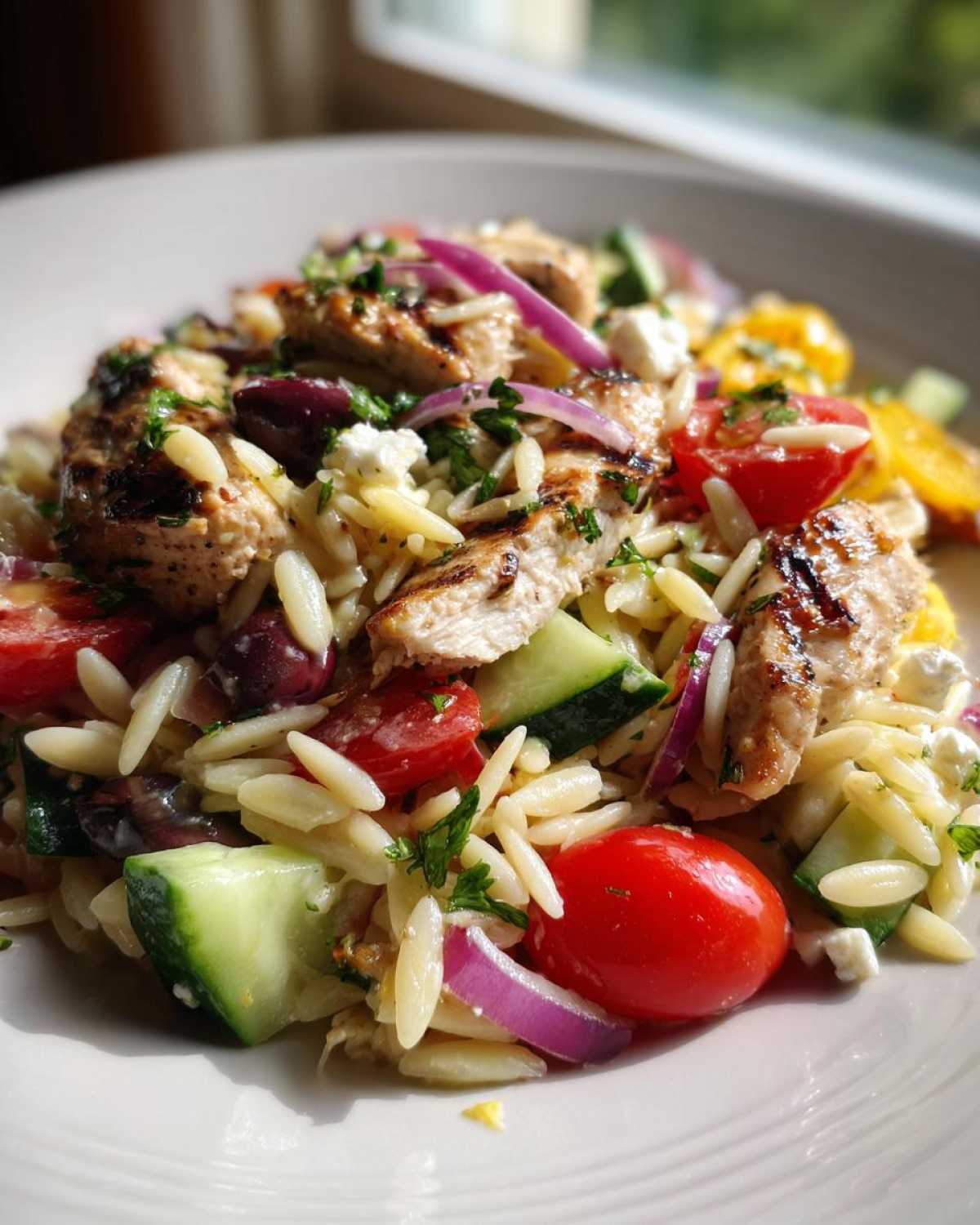 Greek Orzo Salad with Lemon Chicken - detail 2