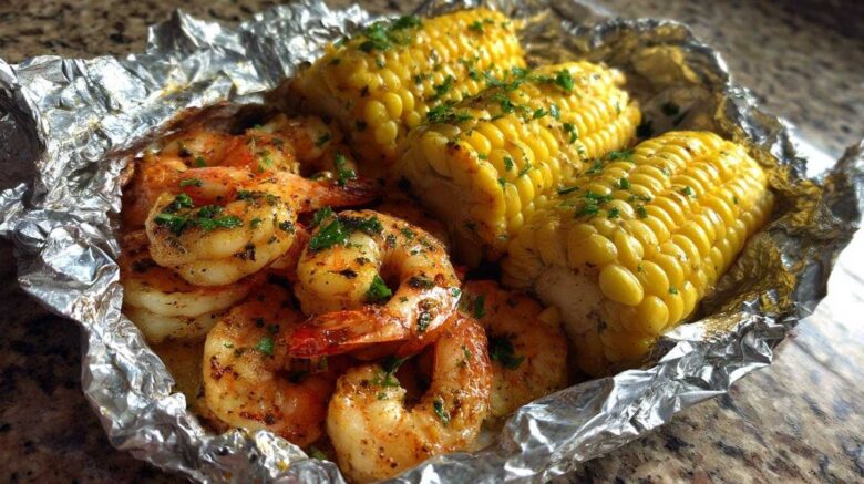 Grilled Shrimp & Corn Foil Packets