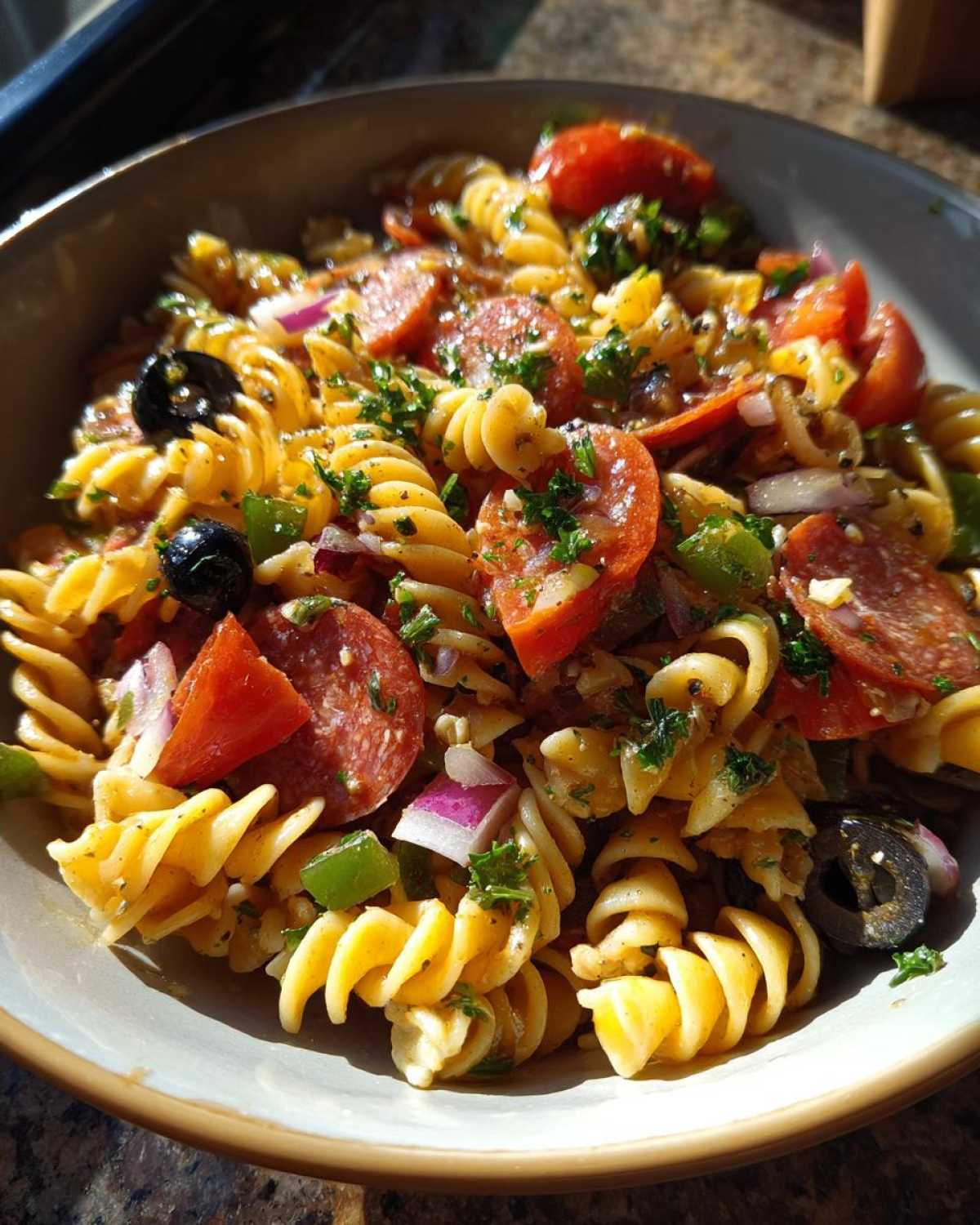 Italian Pasta Salad with Pepperoni - detail 1