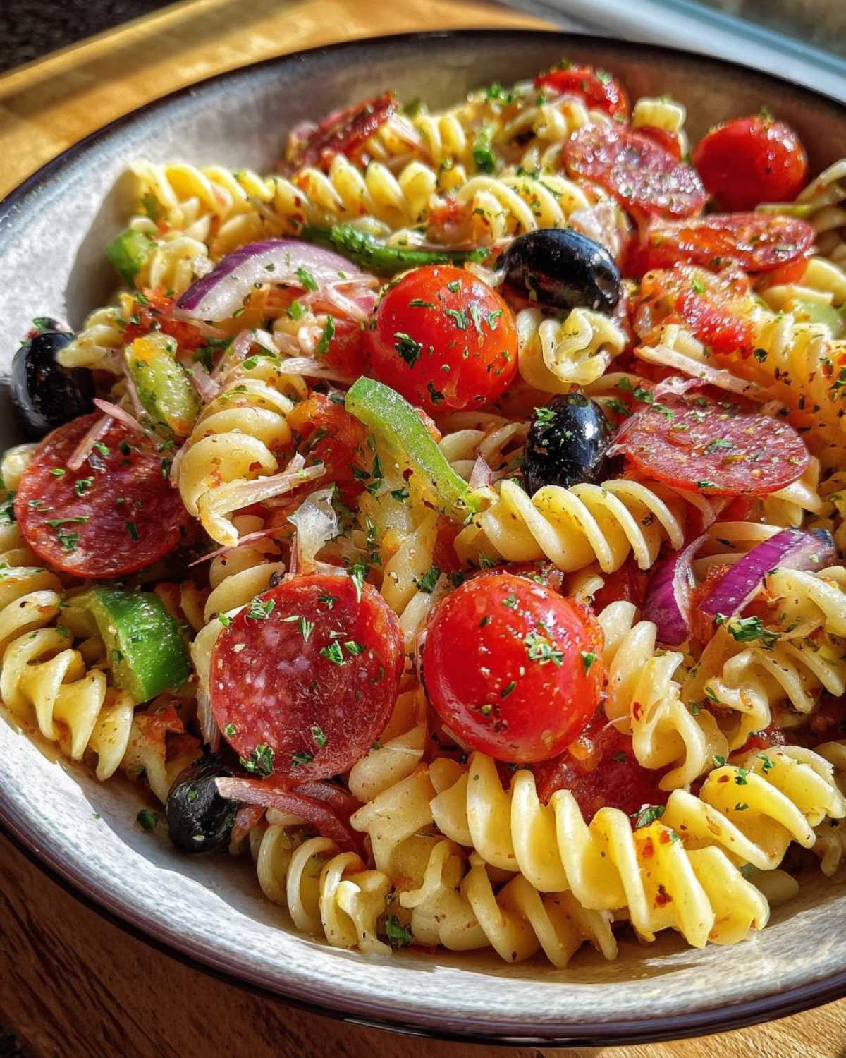 Italian Pasta Salad with Pepperoni - detail 2