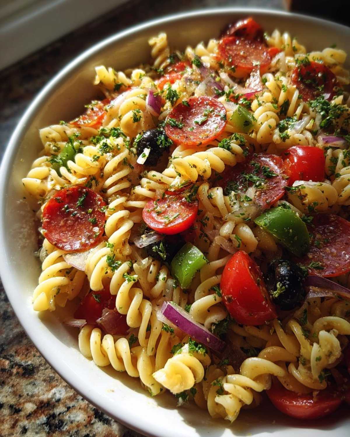 Italian Pasta Salad with Pepperoni - detail 3