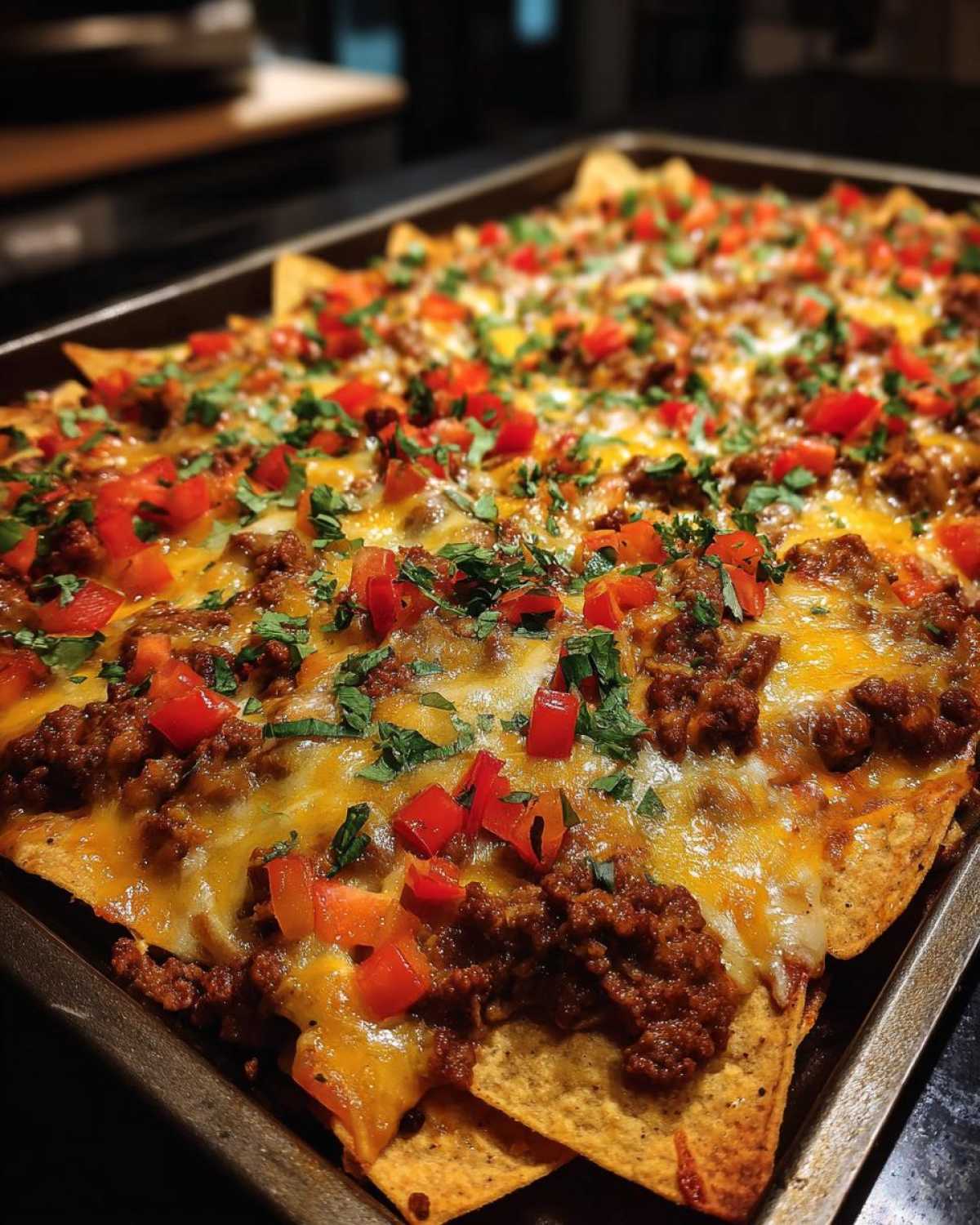 Loaded Sheet Pan Nachos - detail 1