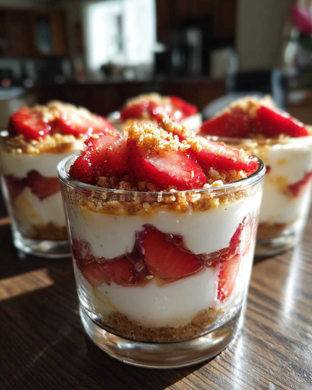 No-Bake Strawberry Cheesecake Cups - detail 1