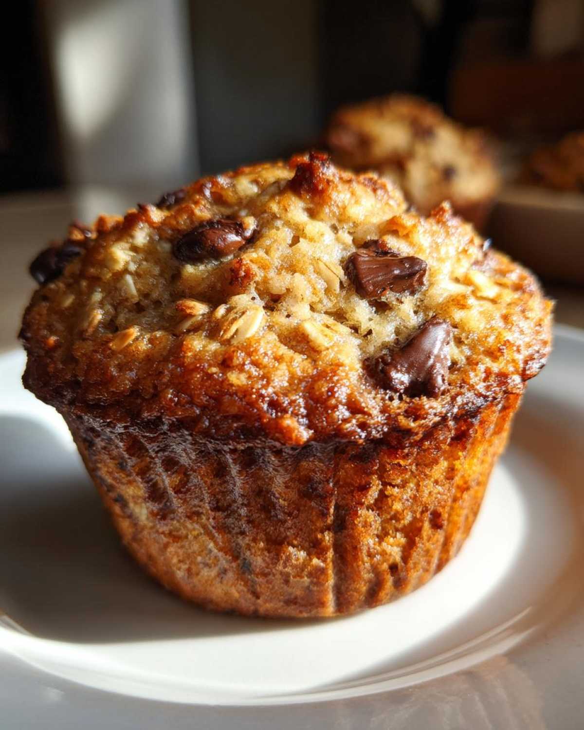 Oatmeal chocolate chip muffins - detail 1
