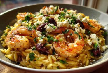 One-Pan Mediterranean Shrimp Orzo