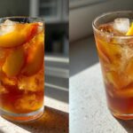 Peach Iced Tea with Fresh Peach Syrup