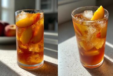 Peach Iced Tea with Fresh Peach Syrup