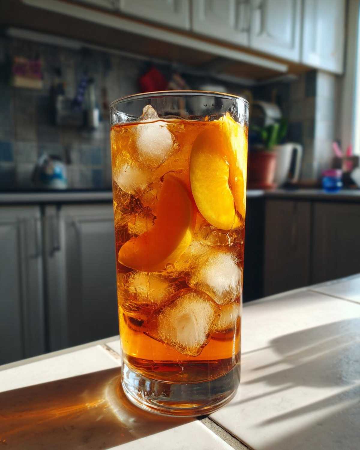 Peach Iced Tea with Fresh Peach Syrup - detail 3