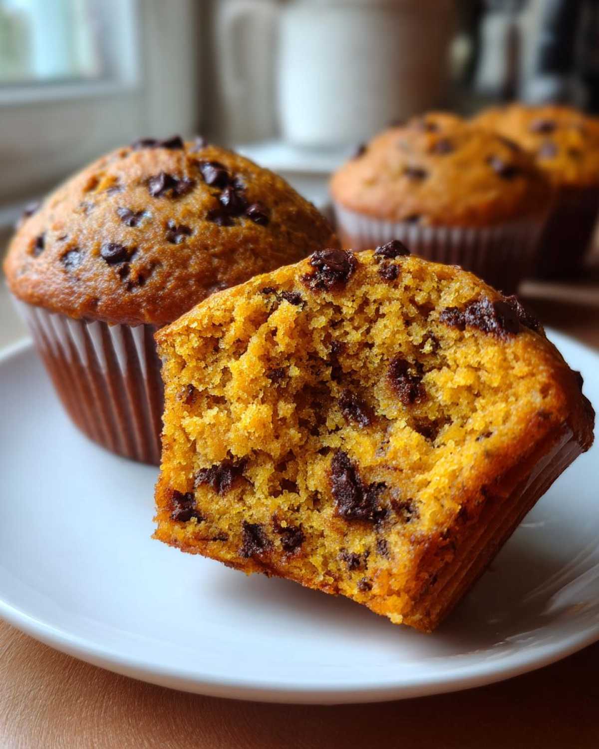 Pumpkin chocolate chip muffins - detail 4