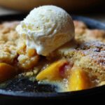 Skillet Peach Cobbler à la Mode