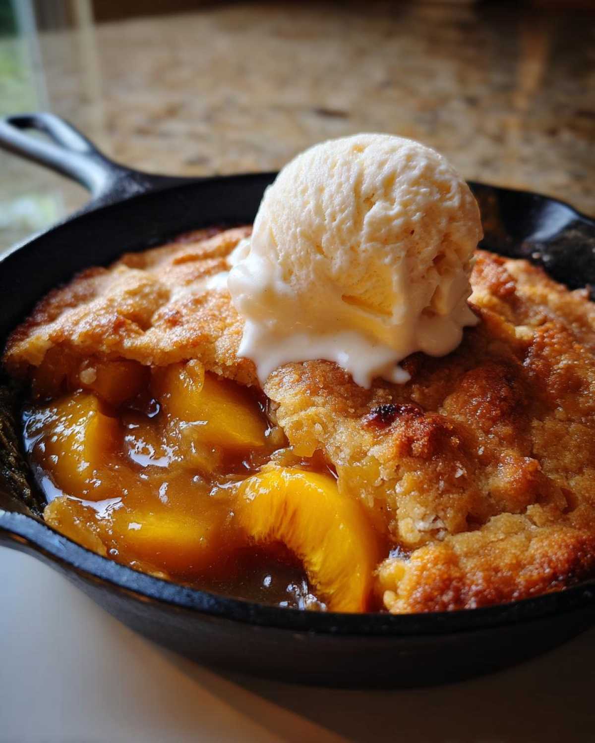 Skillet Peach Cobbler à la Mode - detail 2
