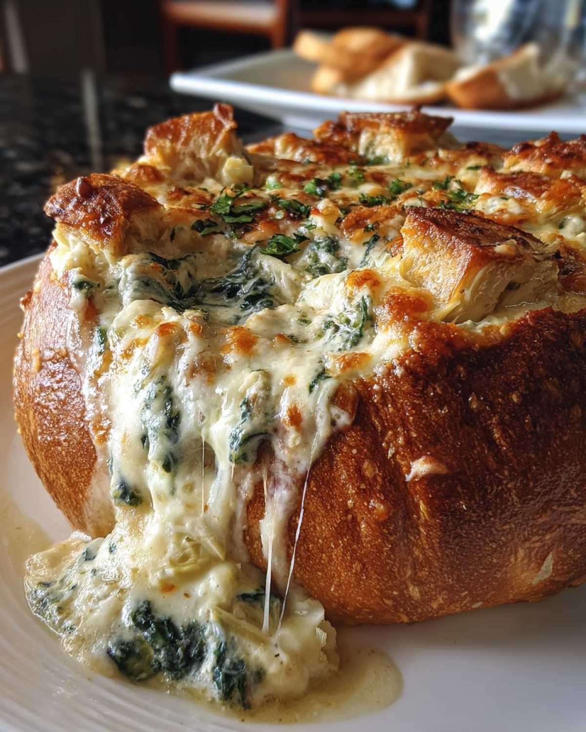 Spinach Artichoke Dip Bread Bowl - detail 3
