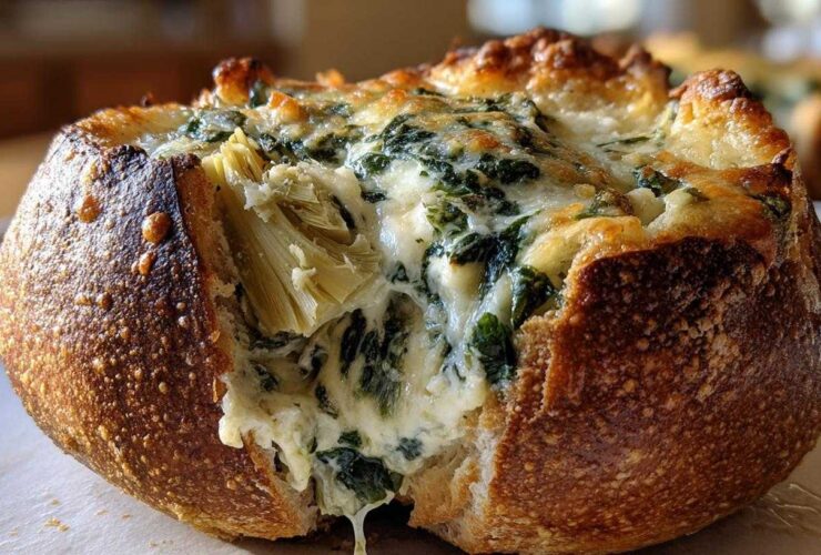 Spinach Artichoke Dip Bread Bowl