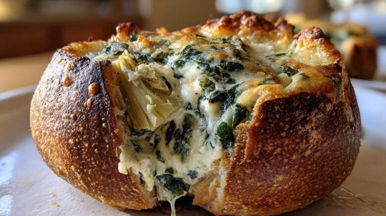 Spinach Artichoke Dip Bread Bowl