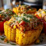 Stuffed Bell Peppers with Turkey & Corn