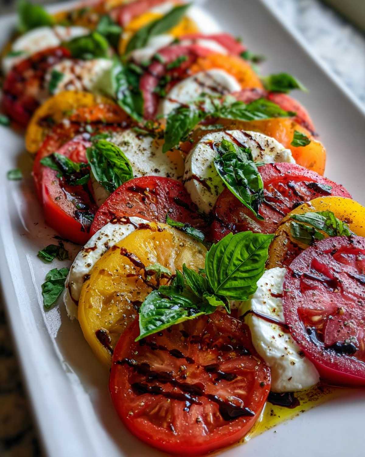 Tomato Burrata Salad with Basil - detail 4