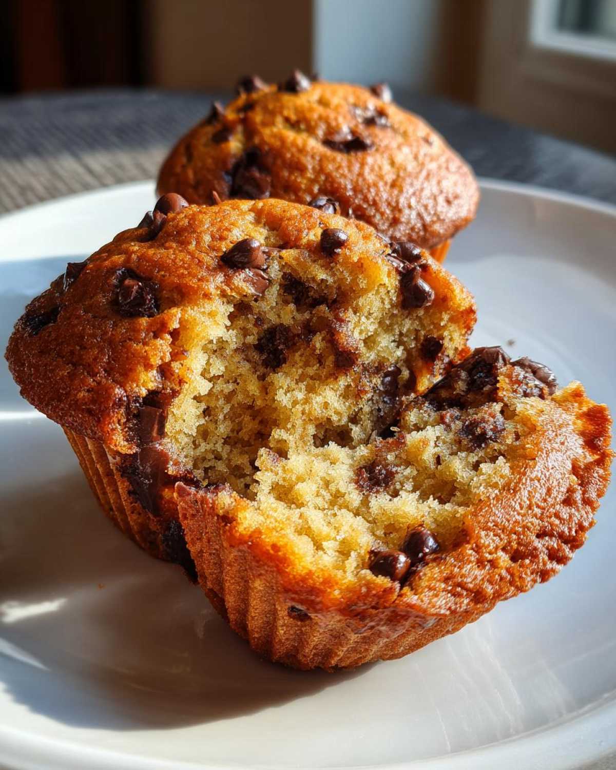 Vegan chocolate chip muffins - detail 3
