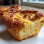 A close-up view of a baked Cinnamon Sugar French Toast Muffin, showing its fluffy interior and heavily crusted cinnamon sugar topping.